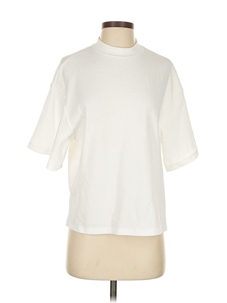Pre-owned Shein Short Sleeve Turtleneck In White