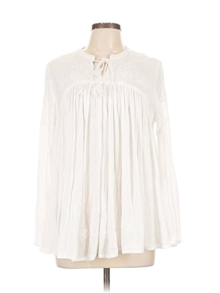 Pre-owned Rachel Zoe Tjx Long Sleeve Blouse In White