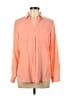 Talbots Color Block Orange Long Sleeve Button-Down Shirt Size L - photo 1
