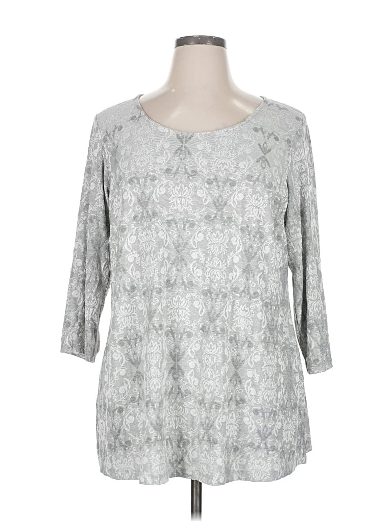 Pre-owned Rose + Olive 3/4 Sleeve T-shirt In Gray