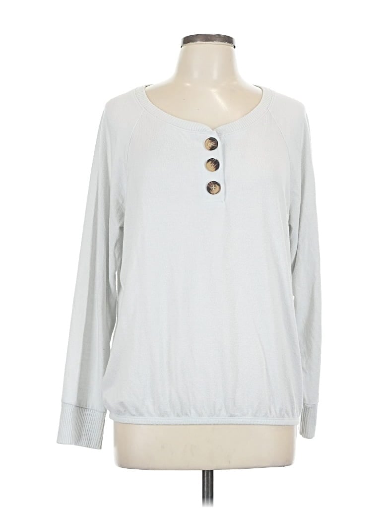 Pre-owned Chelsea & Theodore Pullover Sweater In Silver