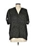 Mahina Polka Dots Black Short Sleeve Blouse Size L - photo 1