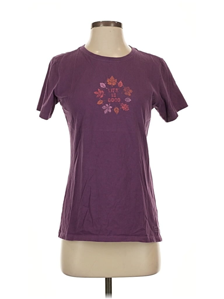 Pre-owned Life Is Good Short Sleeve T-shirt In Purple