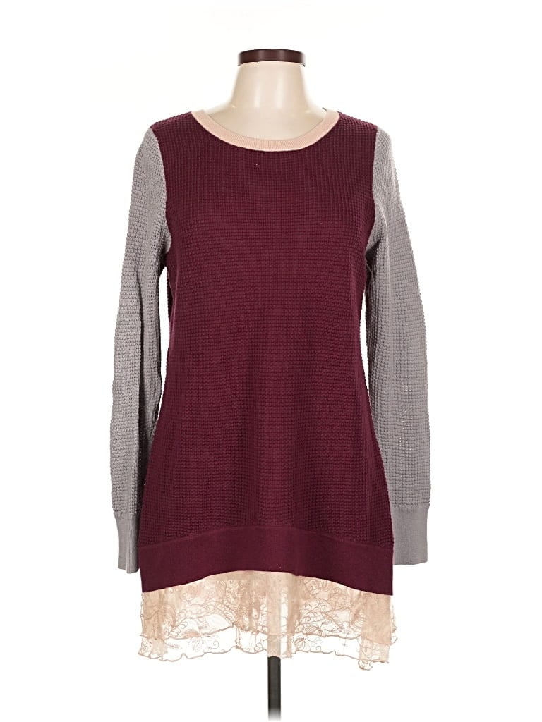 Pre-owned Logo By Lori Goldstein Casual Dress In Burgundy