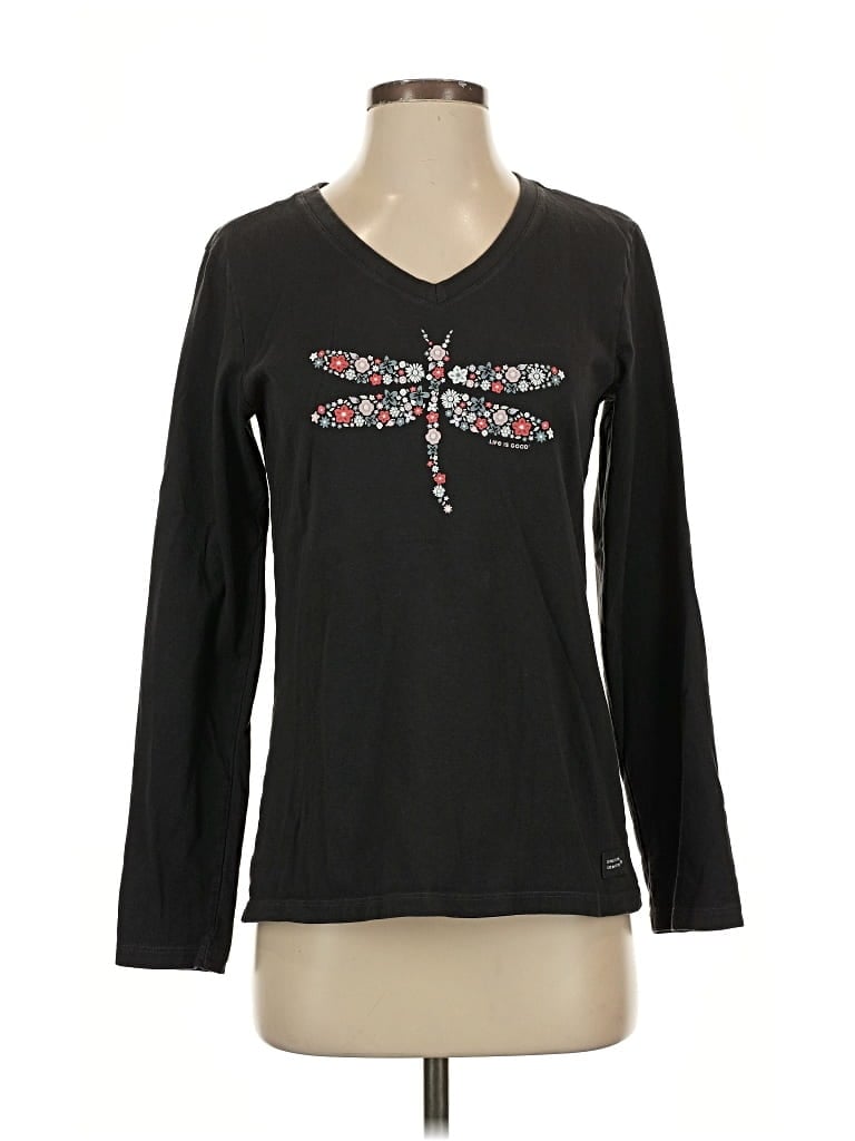 Pre-owned Life Is Good Long Sleeve T-shirt In Black