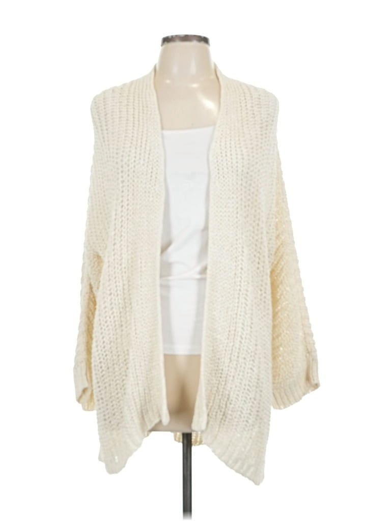 Pre-owned Eileen Fisher Cardigan Sweater In White
