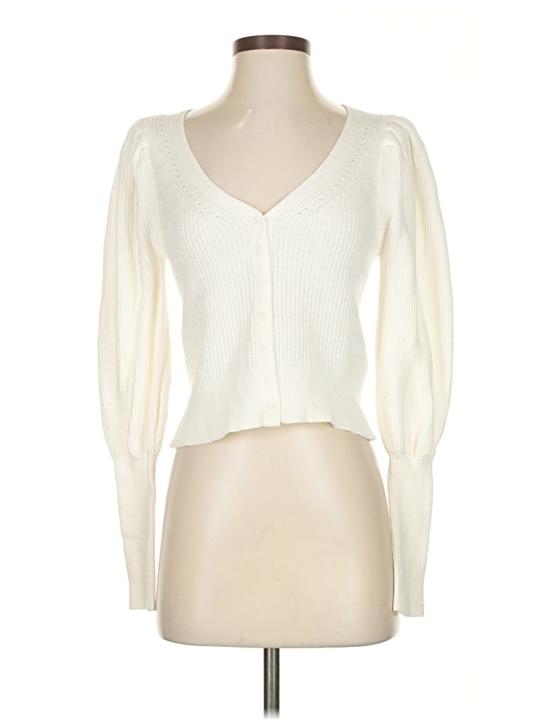 Pre-owned Abercrombie & Fitch Cardigan Sweater In White