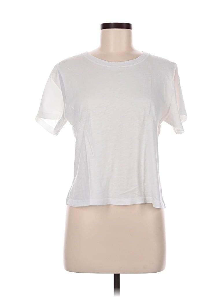 Pre-owned Athleta Short Sleeve T-shirt In White
