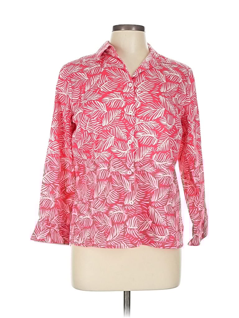 Pre-owned Foxcroft 3/4 Sleeve Blouse In Pink