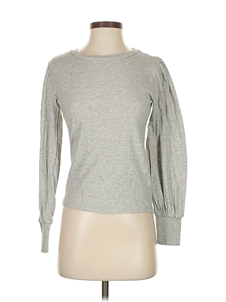 Pre-owned Z Supply Long Sleeve Top Gray Crew Neck Tops