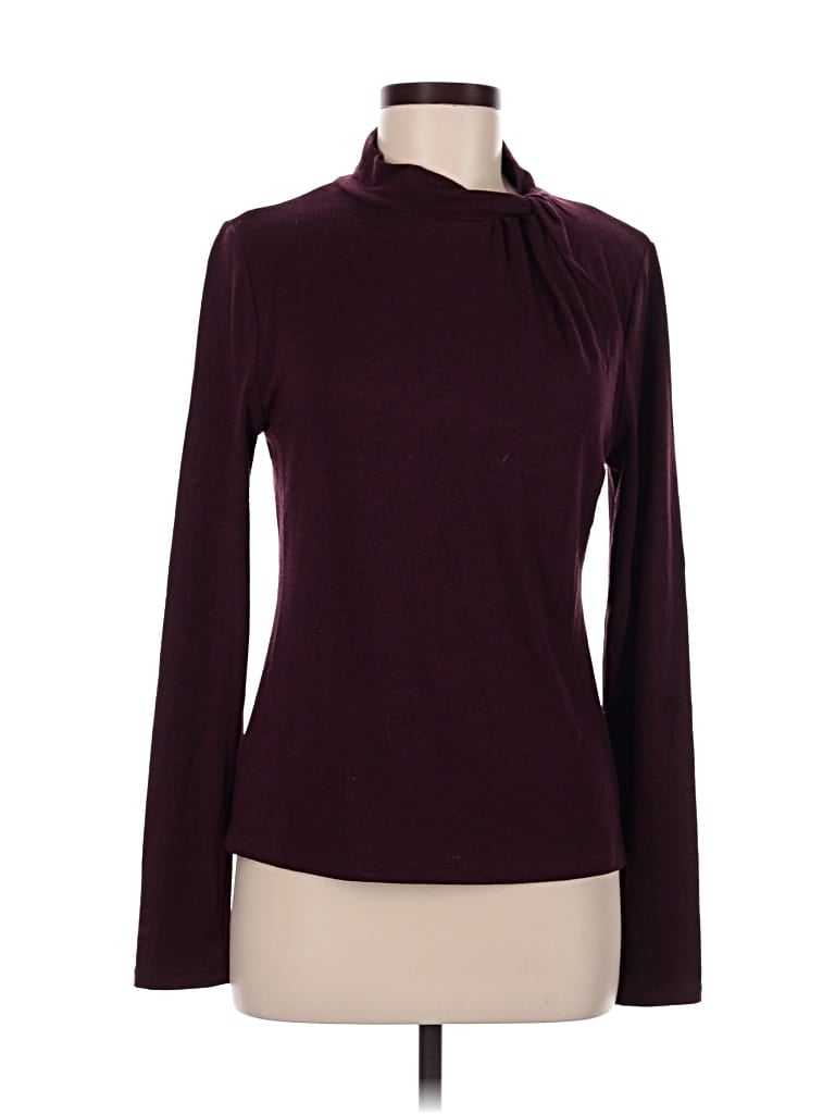 Pre-owned Ann Taylor Long Sleeve Turtleneck In Burgundy
