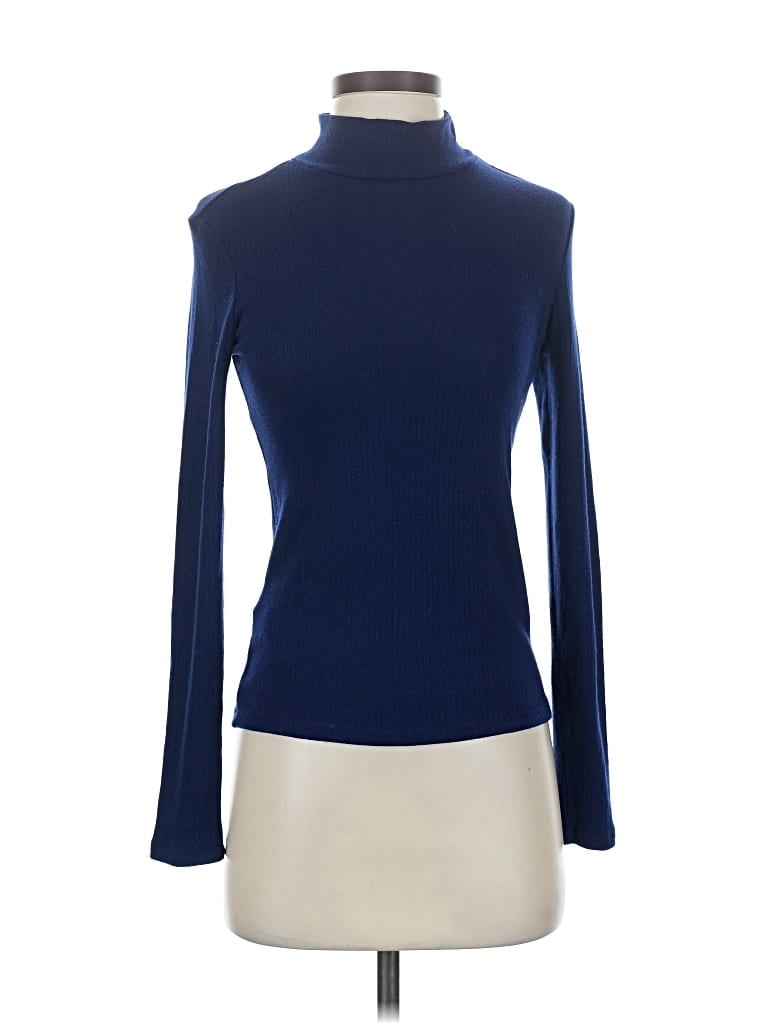 Pre-owned Mng Turtleneck Sweater In Blue