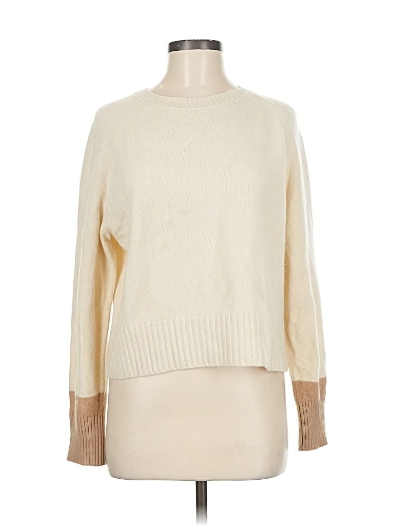Pre-owned Everlane Cashmere Pullover Sweater In White