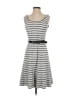 Kay Unger Stripes Gray Casual Dress Size 4 - photo 1
