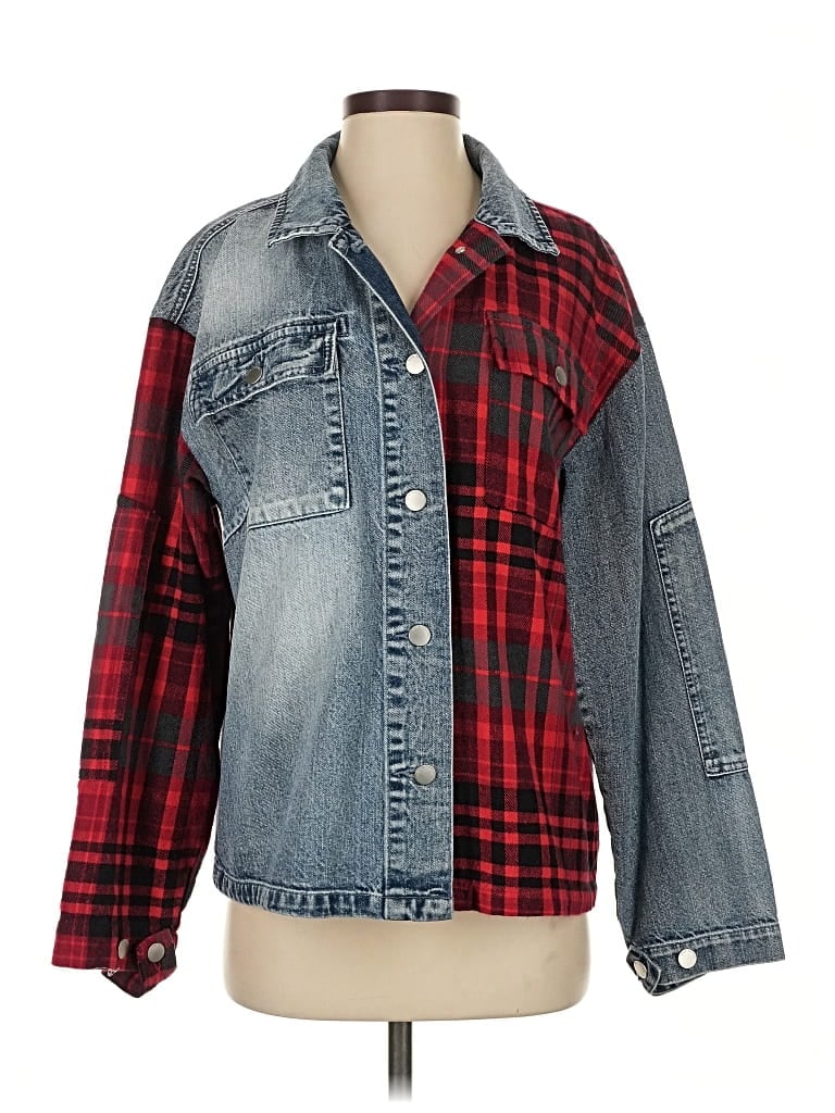 Pre-owned Blue Revival Denim Jacket In Red