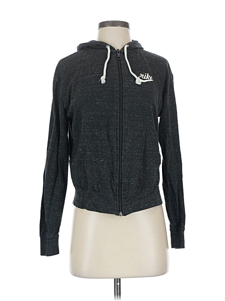Pre-owned Nike Zip Up Hoodie In Gray