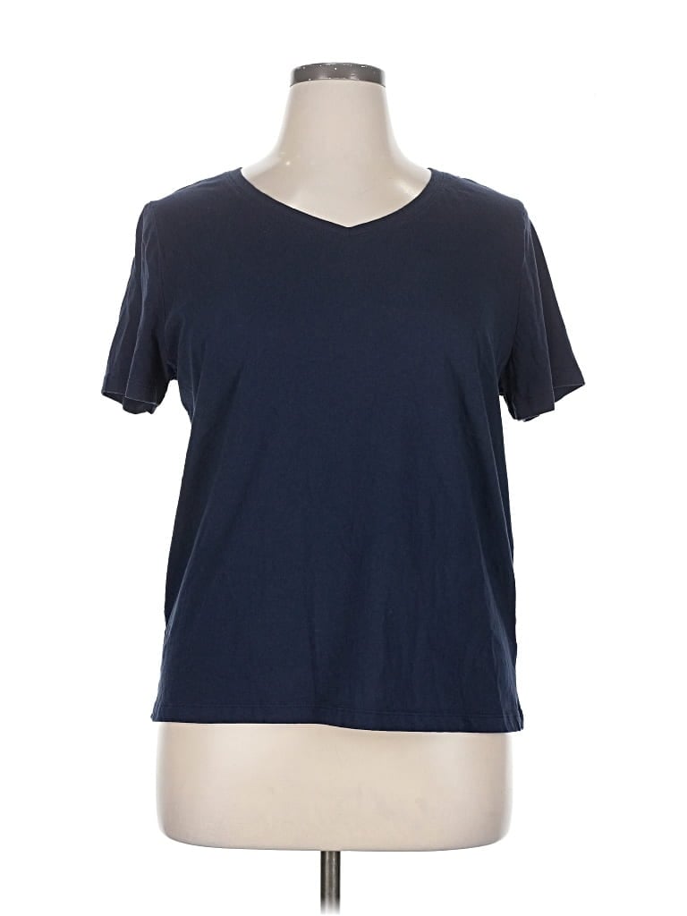 Pre-owned Time And Tru Short Sleeve T-shirt In Blue