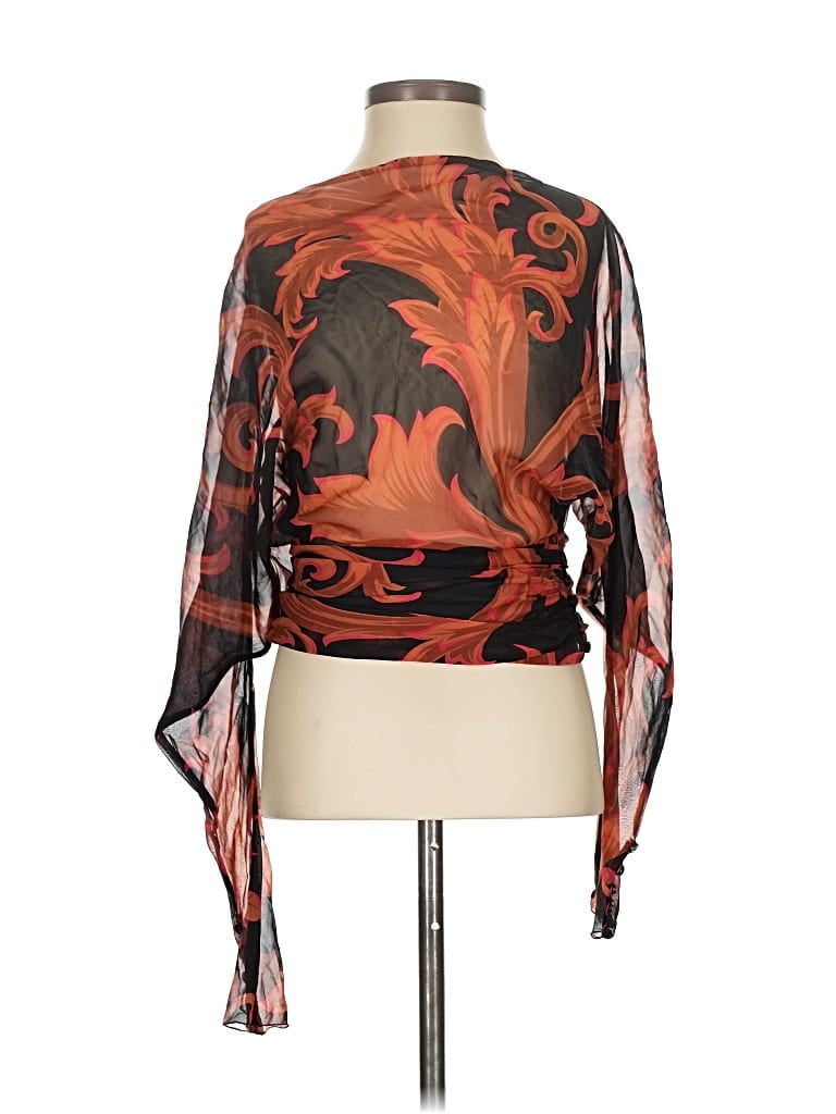 Pre-owned Versace Long Sleeve Blouse In Orange