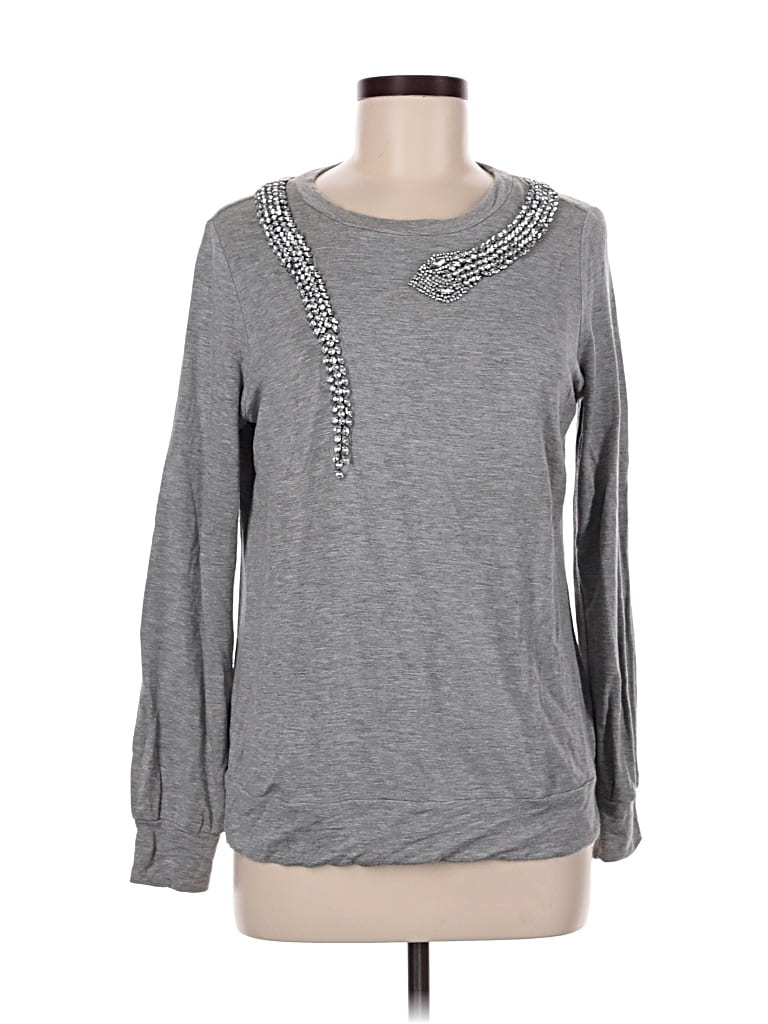 Pre-owned Haute Hippie Pullover Sweater In Silver