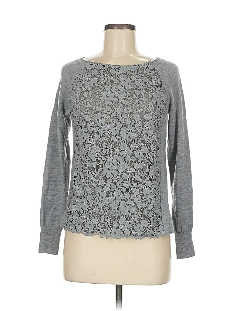 Pre-owned J.crew Collection Wool Pullover Sweater In Gray