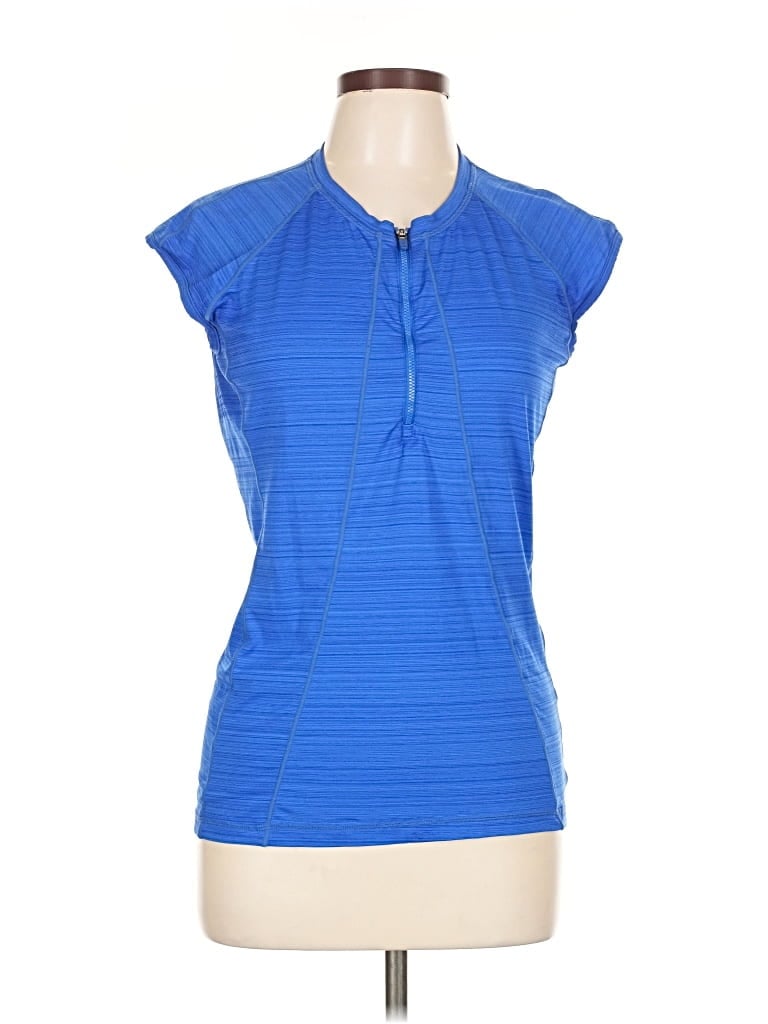 Pre-owned Athleta Sleeveless Polo Shirt In Blue