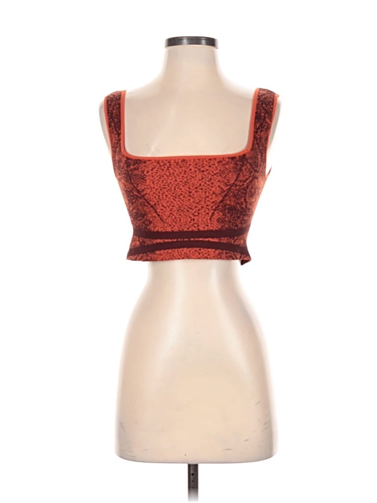 Pre-owned Fp Movement Tank Top Orange Square Neckline Tops