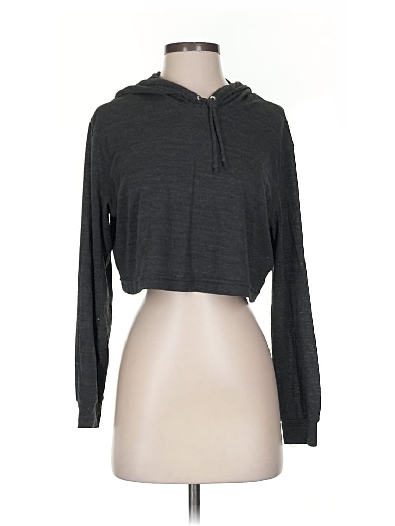 Pre-owned American Apparel Pullover Hoodie In Gray