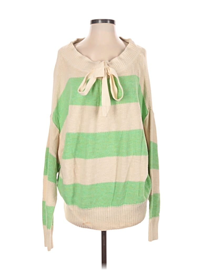 Pre-owned Free People Pullover Sweater In Green