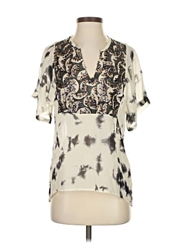 Burning Torch Short Sleeve Silk Top (view 1)