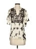 Burning Torch 100% Silk Ivory Short Sleeve Silk Top Size P (petite) - photo 1