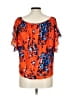 Assorted Brands 100% Polyester Orange Short Sleeve Blouse Size L - photo 2