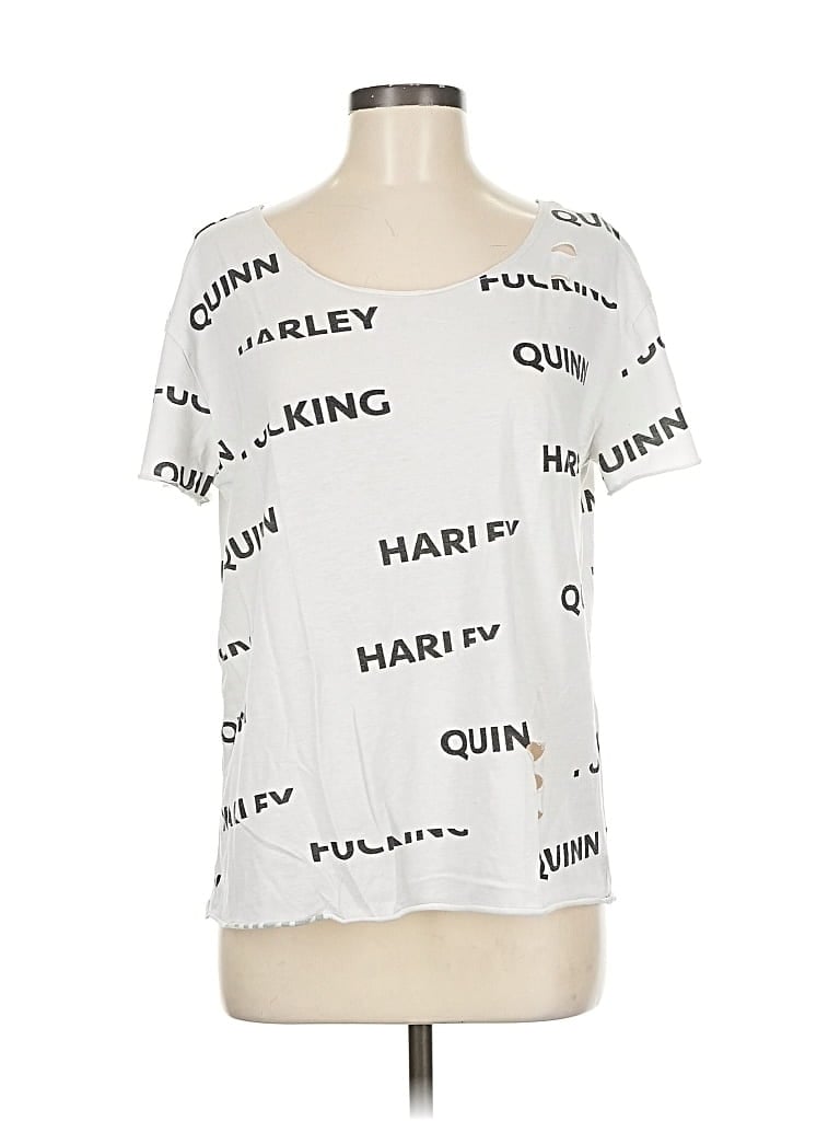 Pre-owned Hot Topic Short Sleeve Blouse In White