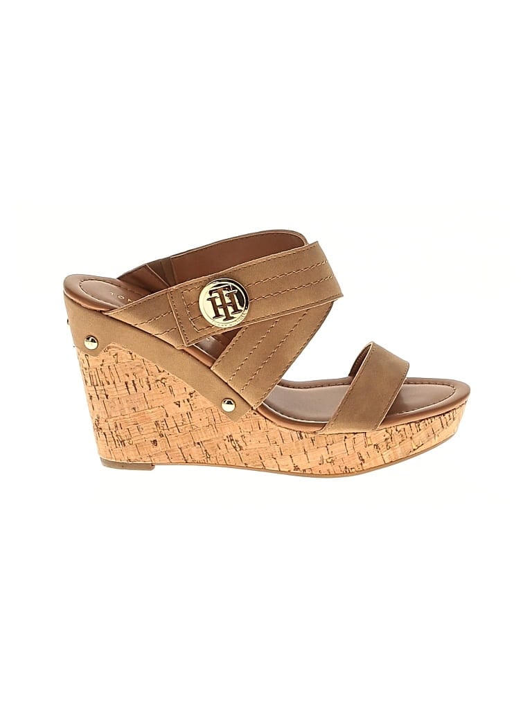 Pre-owned Tommy Hilfiger Wedges In Brown