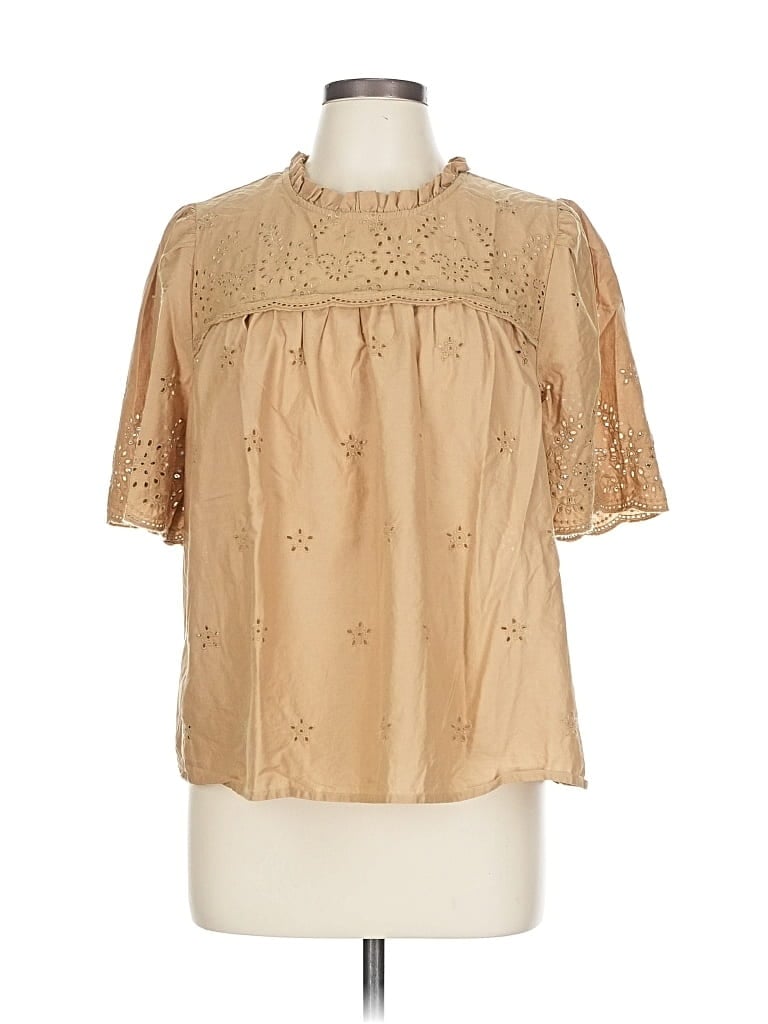 Pre-owned Gap Short Sleeve Blouse In Brown