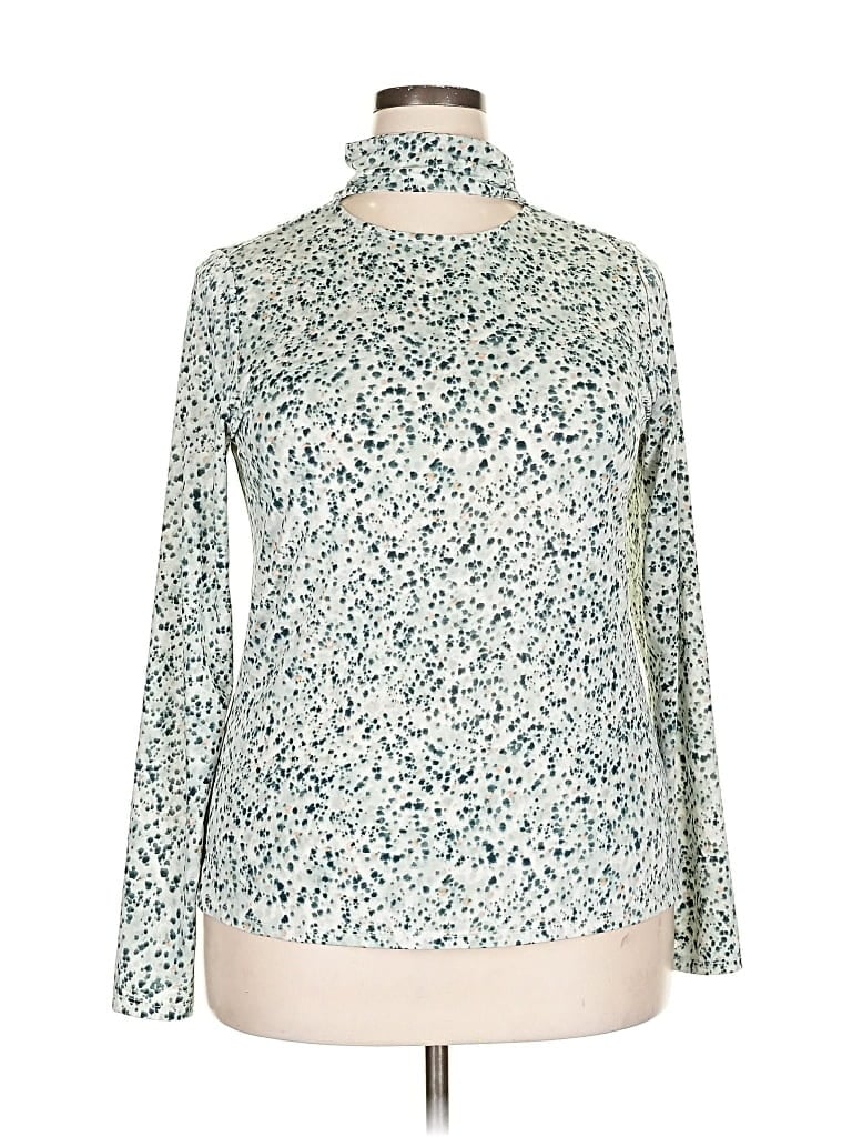 Pre-owned Eloquii Long Sleeve Blouse In Green