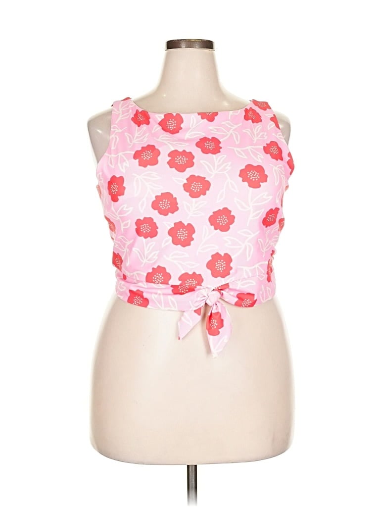 Pre-owned Lime Ricki Sleeveless Top Pink Halter Neckline Tops