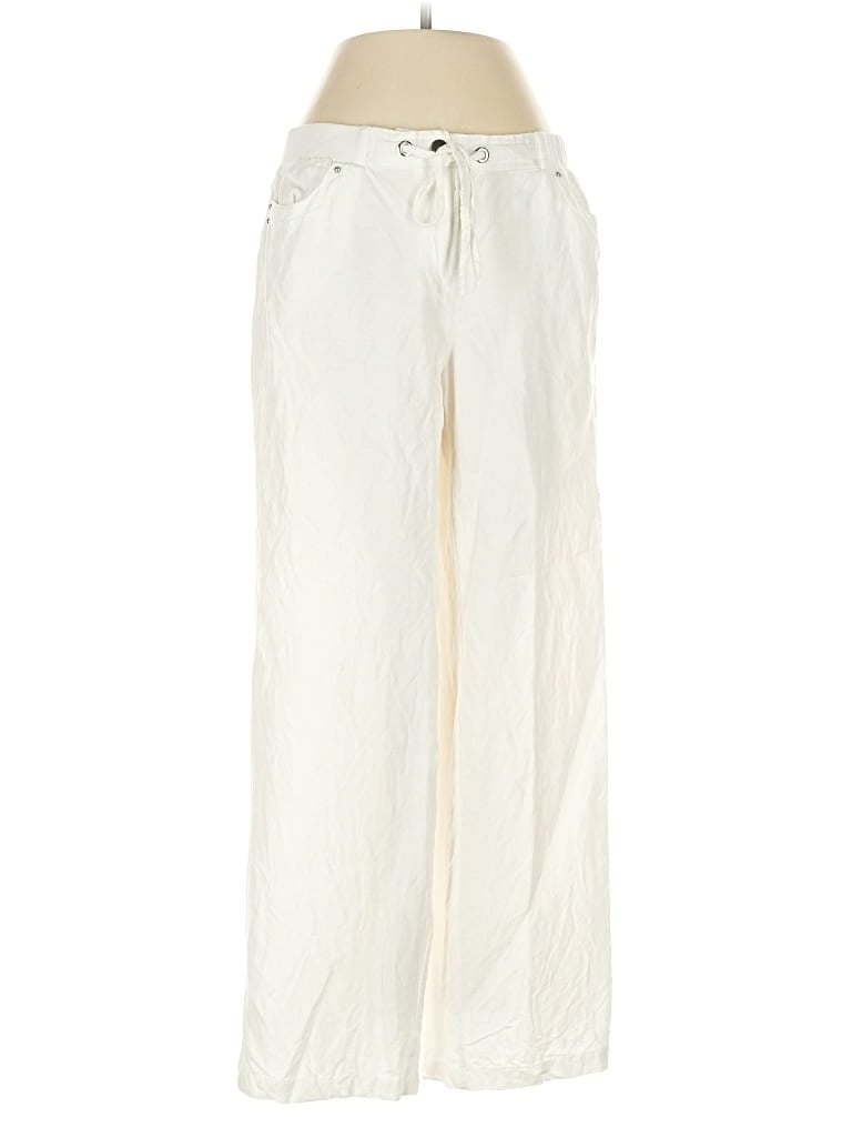Pre-owned Jm Collection Linen Pants In White