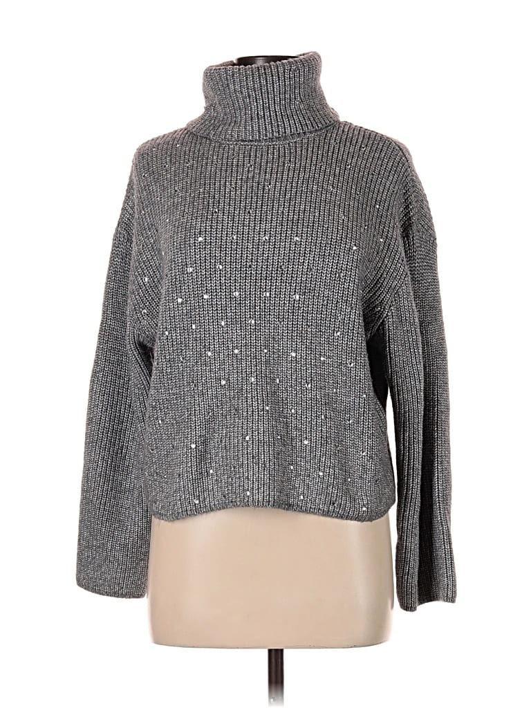 Pre-owned Steve Madden Turtleneck Sweater In Gray
