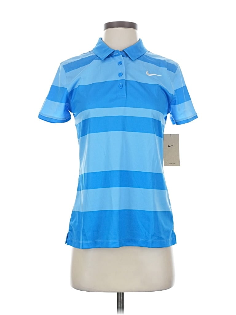 Pre-owned Nike Short Sleeve Polo Shirt In Blue