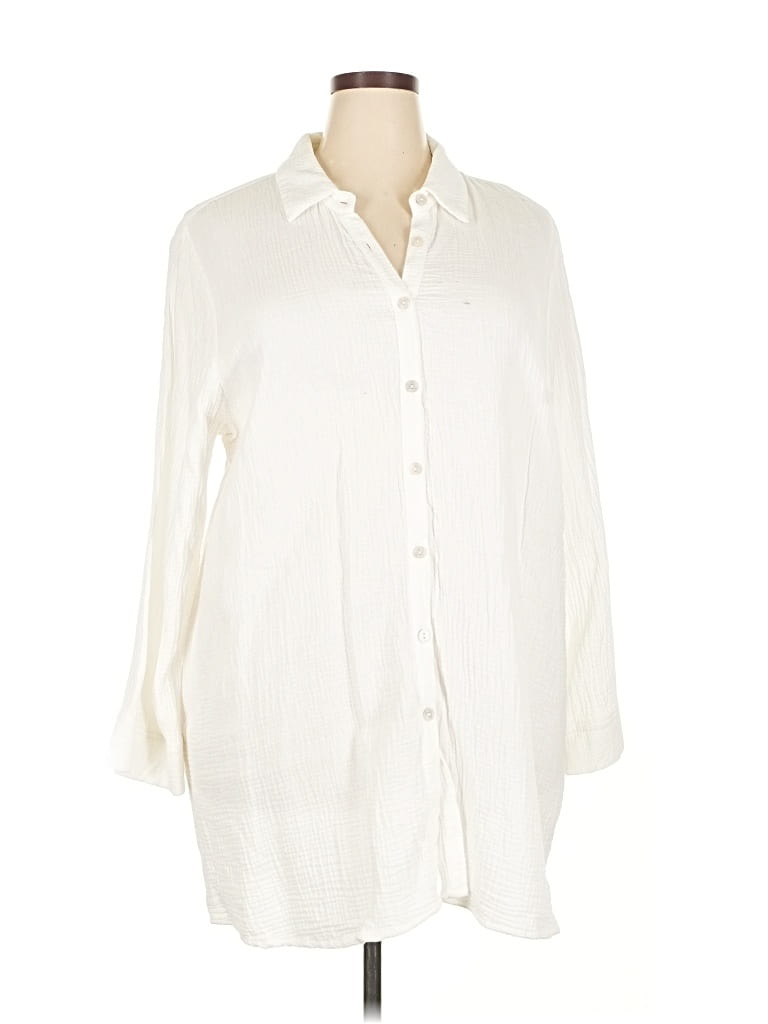 Pre-owned Jones New York 3/4 Sleeve Blouse In White