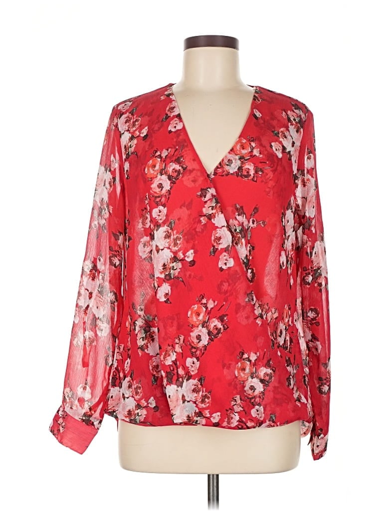 Pre-owned Kut From The Kloth Long Sleeve Blouse In Red