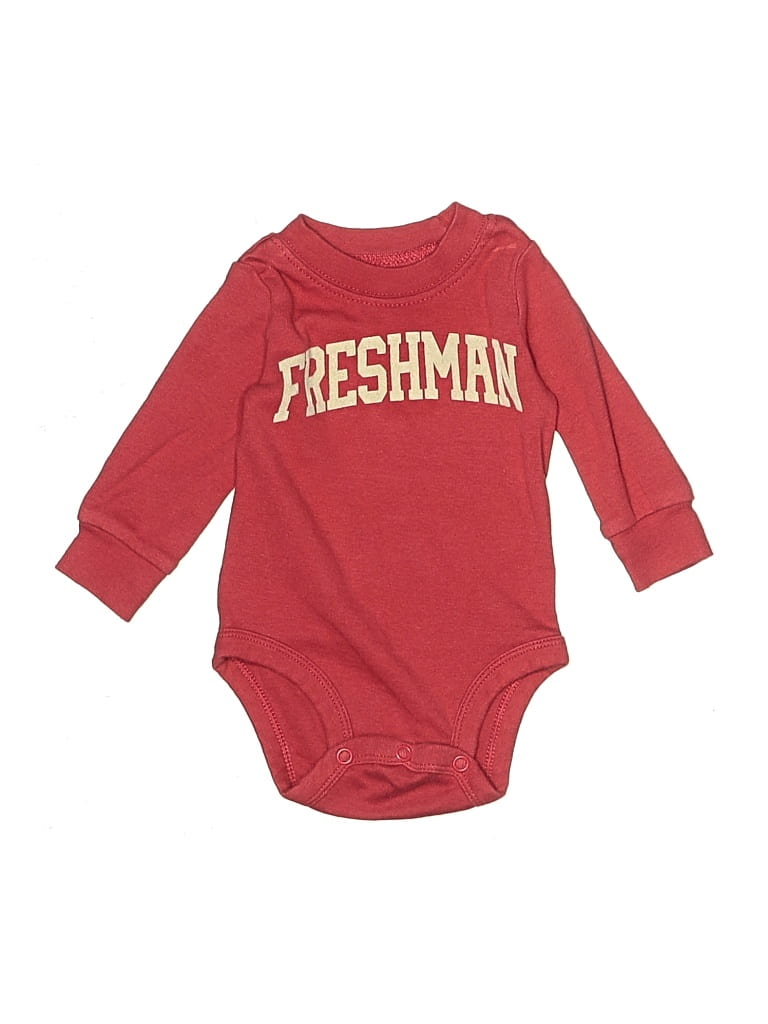 Pre-owned Carter's Babies' Long Sleeve Onesie In Burgundy