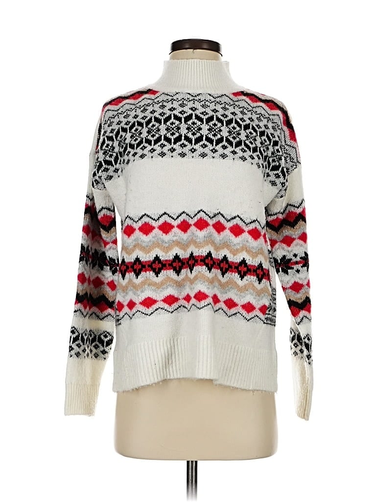 Pre-owned Ann Taylor Loft Pullover Sweater In White