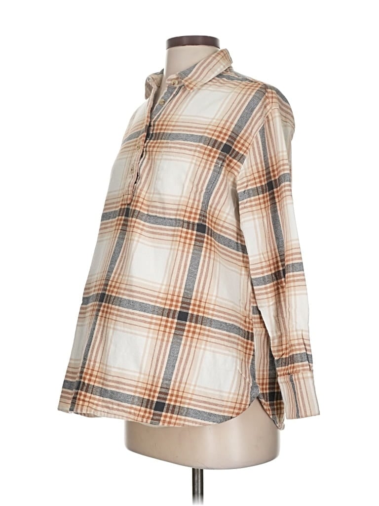 Pre-owned Old Navy - Maternity Long Sleeve Blouse In Brown