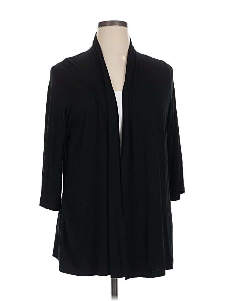 Pre-owned Karen Kane Cardigan Sweater In Black