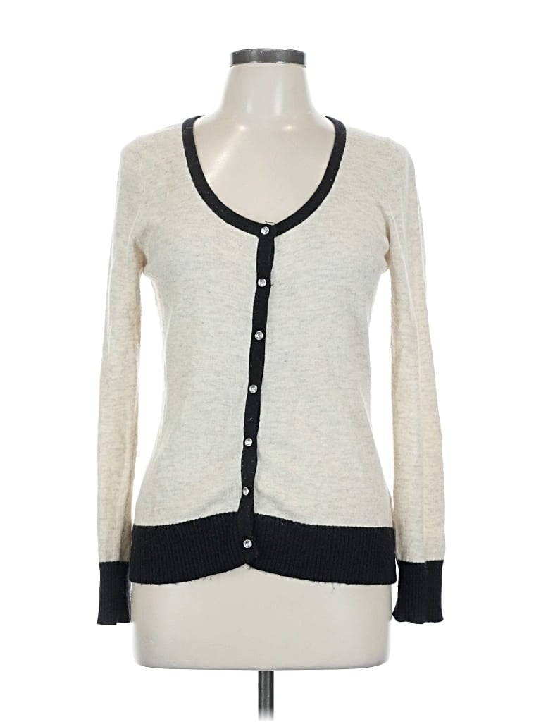 Pre-owned Bcbgmaxazria Cardigan Sweater In White