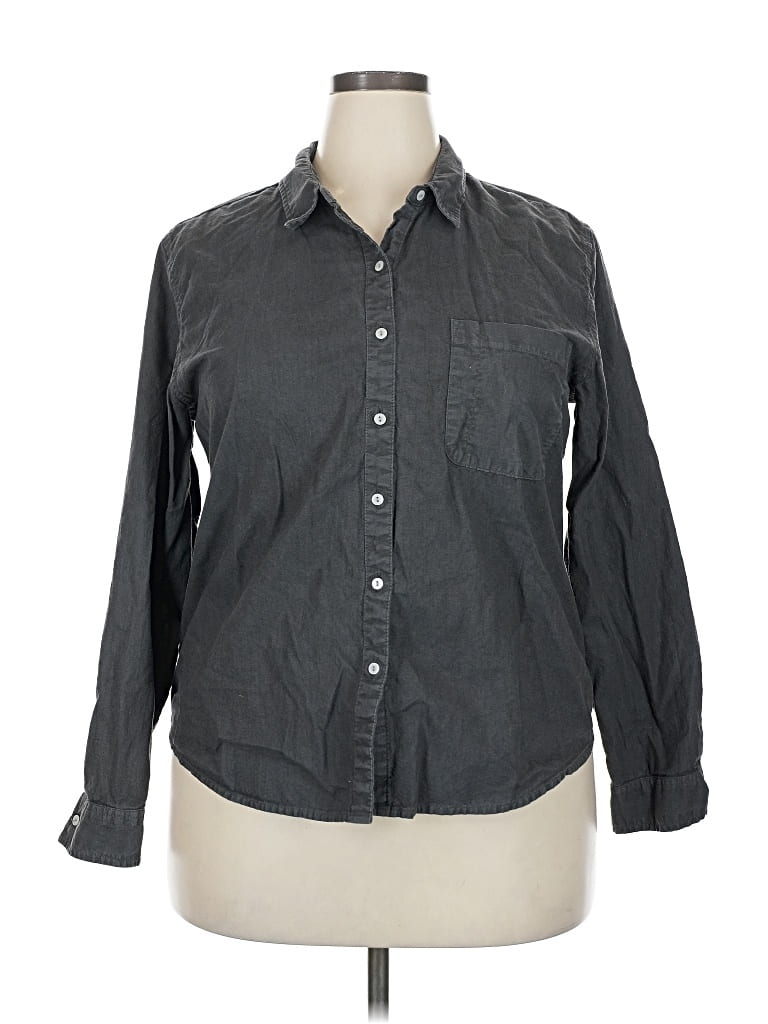 Pre-owned Universal Thread Long Sleeve Button Down Shirt In Gray