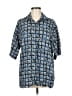 Knightsbridge 100% Rayon Paisley Blue 3/4 Sleeve Button-Down Shirt Size M - photo 1