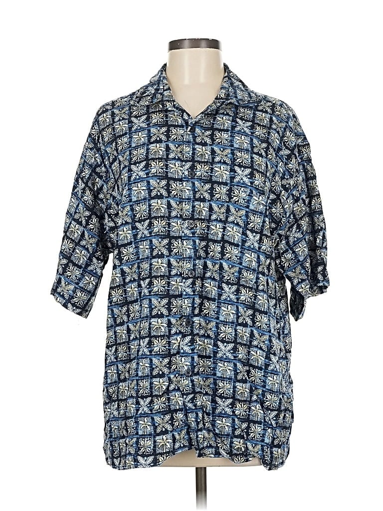 Pre-owned Knightsbridge 3/4 Sleeve Button Down Shirt In Blue