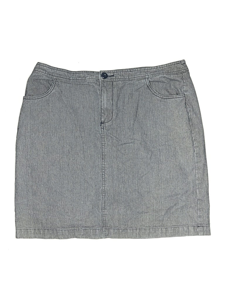 Pre-owned Cj Banks Denim Skirt In Gray